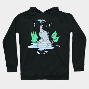 Elephant Playing With Water - Adorable Animal Design, Elephant Art Hoodie